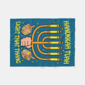 Funny Quote Hanukkah Tuah Light That Thang Design Fleecedecke (Vorderseite (Horizontal))