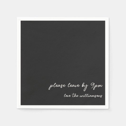 Funny Quote Introvert Humor Custom Party Black  Serviette (Vorderseite)