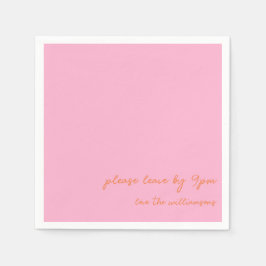 Funny Quote Introvert Humor Custom Pink Orange Serviette