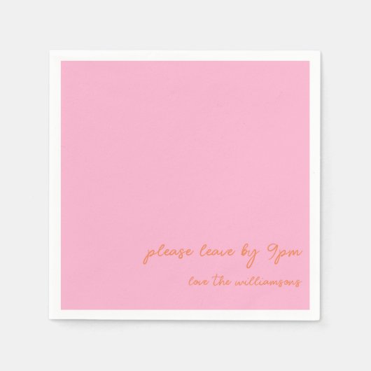Funny Quote Introvert Humor Custom Pink Orange Serviette (Vorderseite)