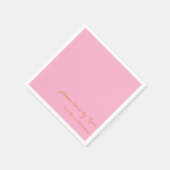 Funny Quote Introvert Humor Custom Pink Orange Serviette (Ecke)