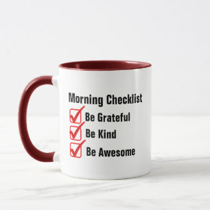 Funny quote Kaffee Tasse Morning Checkliste