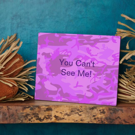 Funny Quote Light Lila Camouflage Fotoplatte (Seite)
