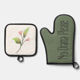 Funny Quote No Drama Please Decor For Home Ofenhandschuh & Topflappen-Set