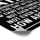 Funny Quote Nope Not Today Satan Never Graphic Lon Poster (Ecke)