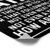 Funny Quote Nope Not Today Satan Never Graphic Poster (Ecke)