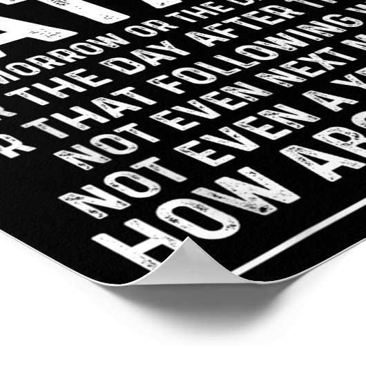 Funny Quote Nope Not Today Satan Never Graphic  Poster (Ecke)