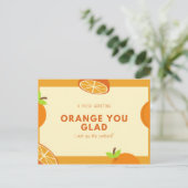 Funny Quote Orange Fruit Illustrationen Postkarte (Stehend Vorderseite)