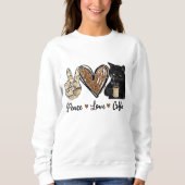 Funny Quote Peace Liebe Coffee Design Geschenk Kaf Sweatshirt (Vorderseite)