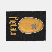 Funny Quote Pugtato Potato Hunde Fleecedecke (Vorderseite (Horizontal))