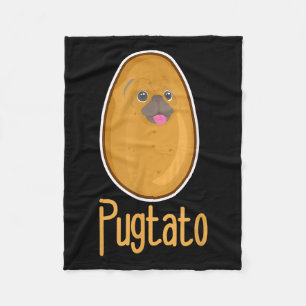 Funny Quote Pugtato Potato Hunde Fleecedecke
