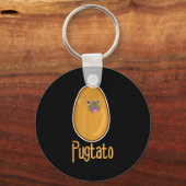 Funny Quote Pugtato Potato Hunde Schlüsselanhänger (Vorderseite)