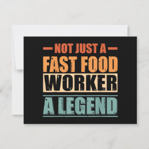 Funny Quote Retro Fast Food Worker Feiertagskarte