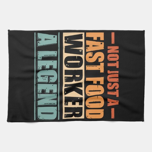 Funny Quote Retro Fast Food Worker Geschirrtuch (Horizontal)