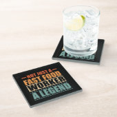 Funny Quote Retro Fast Food Worker Glasuntersetzer (Schrägansicht)