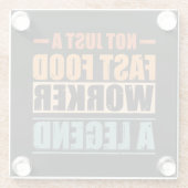 Funny Quote Retro Fast Food Worker Glasuntersetzer (Rückseite)