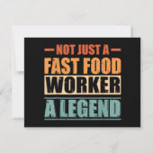 Funny Quote Retro Fast Food Worker Save The Date (Rückseite)
