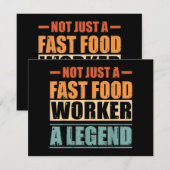 Funny Quote Retro Fast Food Worker Save The Date (Vorne/Hinten)
