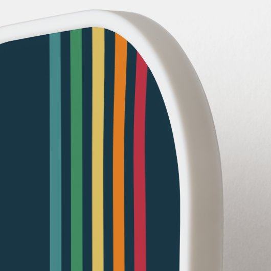 Funny Quote Retro Rainbow Stripskriptname Pickleball Schläger (Linke Seite)