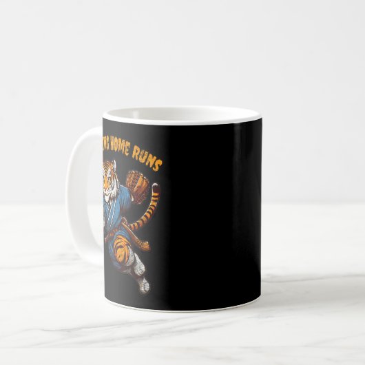 Funny Quote Roaring Home Run Ball Retro Tiger Love Kaffeetasse (Vorderseite Links)