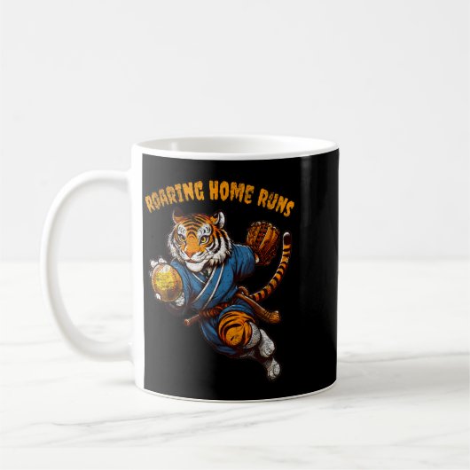 Funny Quote Roaring Home Run Ball Retro Tiger Love Kaffeetasse (Links)