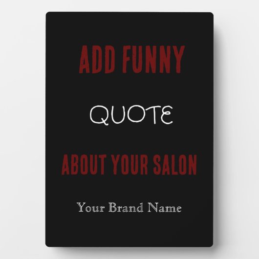 Funny Quote Salon Gold Black Plaque Fotoplatte (Vorderseite)