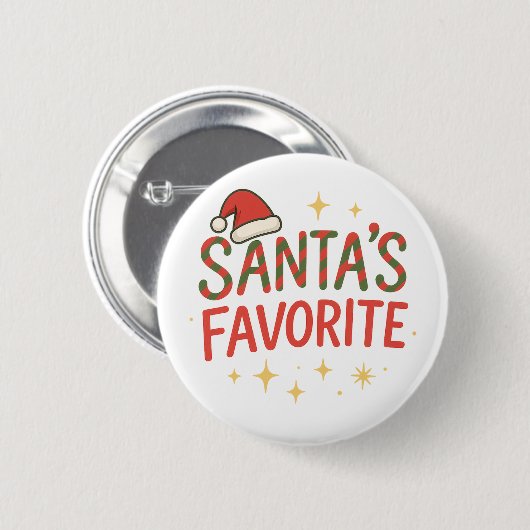 Funny Quote Santa’s Favorite Christmas Humor Button (Vorne & Hinten)