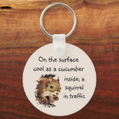 Funny Quote Surface Cool Inside Squirrel Keychain Schlüsselanhänger (Vorderseite)