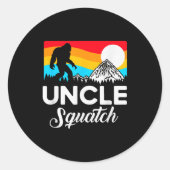 Funny Quote Uncle Bigfoot Squatch  Runder Aufkleber (Vorderseite)