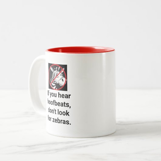 Funny Quote Zebra Tasse (Vorderseite Links)