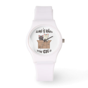 Funny quote Zuhause ist, wo Ihre Katze ist Armbanduhr