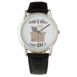 Funny quote Zuhause ist, wo Ihre Katze ist Armbanduhr