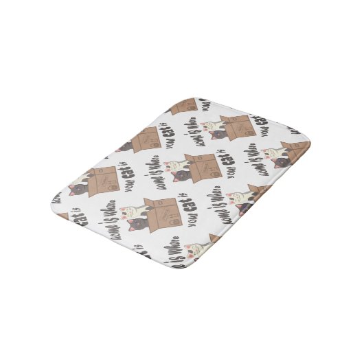 Funny quote Zuhause ist, wo Ihre Katze ist Badematte (Schrägansicht)