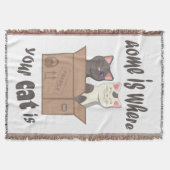 Funny quote Zuhause ist, wo Ihre Katze ist Decke (Vorderseite)