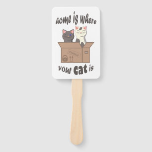 Funny quote Zuhause ist, wo Ihre Katze ist Fächer