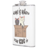 Funny quote Zuhause ist, wo Ihre Katze ist Flachmann (Links)