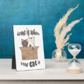 Funny quote Zuhause ist, wo Ihre Katze ist Fotoplatte (Seite)