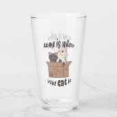 Funny quote Zuhause ist, wo Ihre Katze ist Glas (Rückseite)