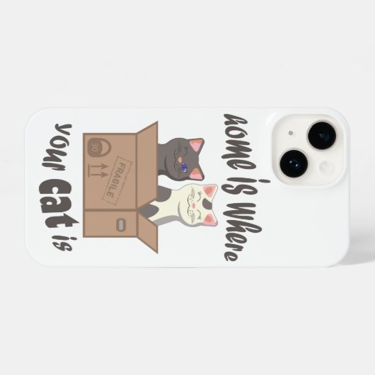 Funny quote Zuhause ist, wo Ihre Katze ist iPhone Hülle (Rückseite (Horizontal))