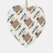 Funny quote Zuhause ist, wo Ihre Katze ist Keramik Ornament (Rechts)