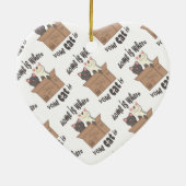 Funny quote Zuhause ist, wo Ihre Katze ist Keramik Ornament (Hinten)