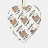 Funny quote Zuhause ist, wo Ihre Katze ist Keramik Ornament (Links)