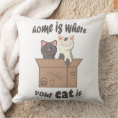 Funny quote Zuhause ist, wo Ihre Katze ist Kissen (Decke)