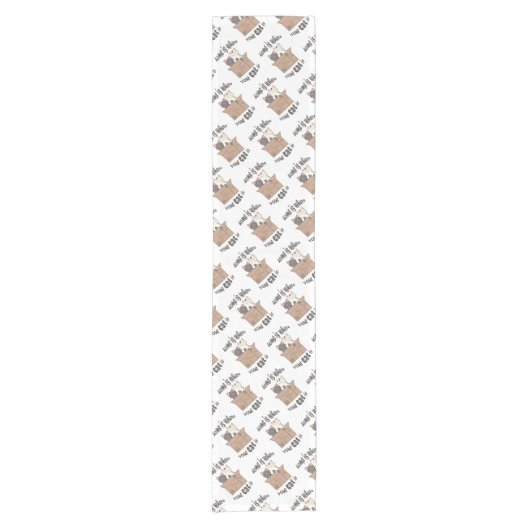 Funny quote Zuhause ist, wo Ihre Katze ist Kurzer Tischläufer (Vorderseite)