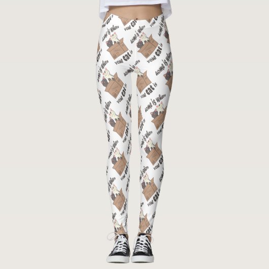 Funny quote Zuhause ist, wo Ihre Katze ist Leggings (Vorderseite)