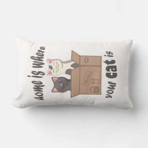 Funny quote Zuhause ist, wo Ihre Katze ist Lendenkissen