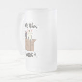 Funny quote Zuhause ist, wo Ihre Katze ist Mattglas Bierglas (Vorderseite Links)