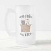 Funny quote Zuhause ist, wo Ihre Katze ist Mattglas Bierglas (Links)