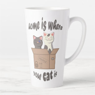 Funny quote Zuhause ist, wo Ihre Katze ist Milchtasse