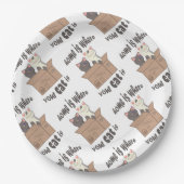 Funny quote Zuhause ist, wo Ihre Katze ist Pappteller (Vorderseite)